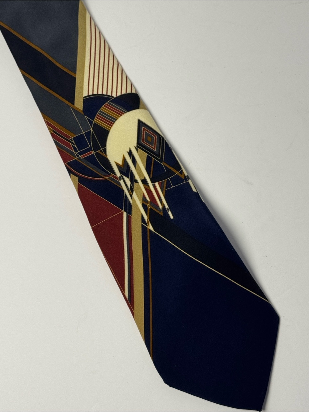 Frank Lloyd Wright Vintage Frozen Spheres Boxelder Milwaukee Geometric Silk Tie
